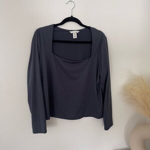 H&M Slate Gray Long Sleeve Top